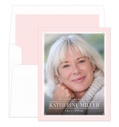 Pink Vertical Classic Photo Sympathy Cards